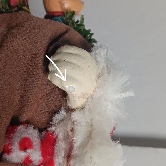 Vintage Santa Claus Paper Mache & Resin Figurine Decore Book Boy of Toys 7.5" - Picture 6 of 13